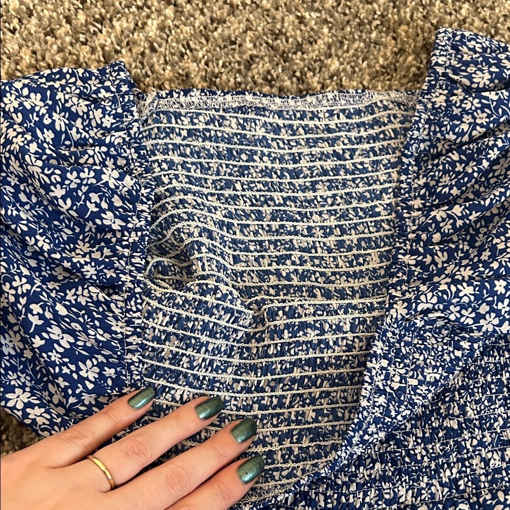 Floral Blue Women's Jumpsuit- Shein size medium - Picture 3 of 4